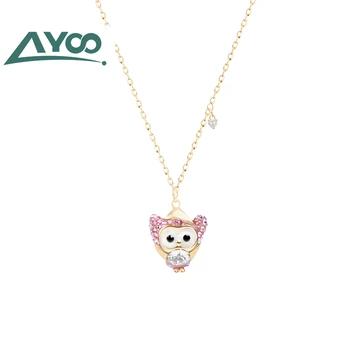 

High Quality SWA New Snow Owl Fashion Girl Necklace Jewelry Gift Girlfriend Lovely Golden Eagle Necklace