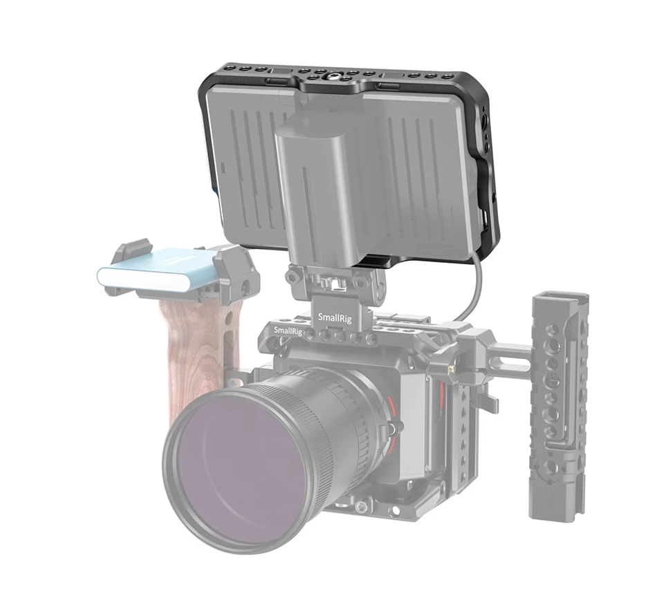 SmallRig монитор клетка с солнцезащитным козырьком для SmallHD Фокус серии OLED(5,") Интегрированный нижний рельс NATO 1/4 3/8 резьбовое отверстие 2405