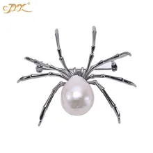 JYX жемчужное животное брошь в виде паука барокко 14,5*19,5 мм Белый Пресноводный Культивированный жемчуг броши булавки для женщин ювелирные изделия подарок