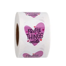 

500pcs Pretty Things Inside Stickers Round Heart Thank You Stickers Label Stickers for Envelope Bag Gift Party Toy Stickers
