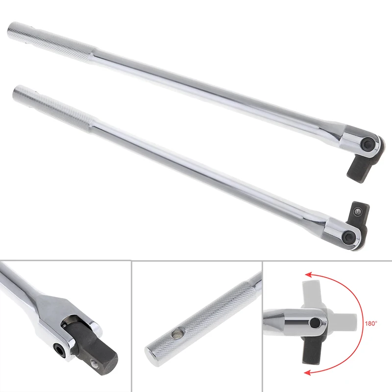 

1/4*6inch 180° Rotation Breaker Bar Long Flex Head For Socket Wrench Tool Vanadium Steel Ratchet Hand Tools