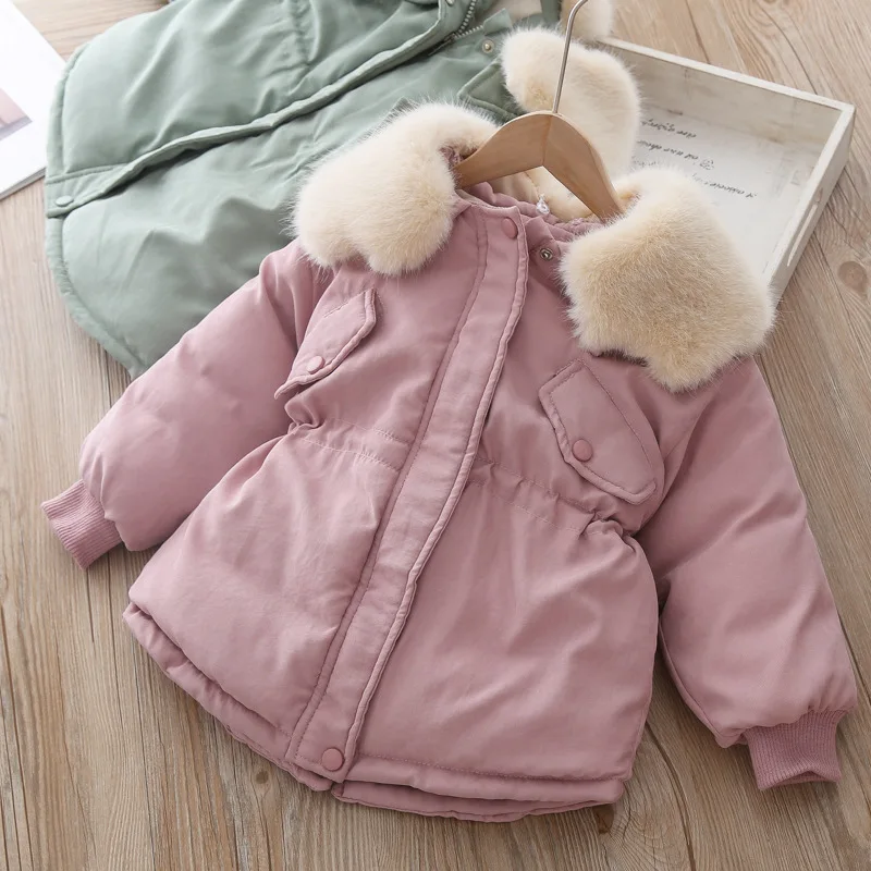 Пальто с хлопковой подкладкой для маленьких девочек; детская куртка; сезон осень-зима;
