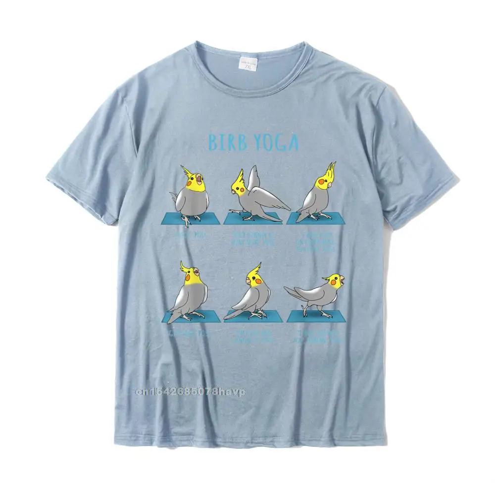 Comics O Neck Tshirts Summer/Autumn Tops Shirts Short Sleeve Cute Pure Cotton Funny Top T-shirts Cool Boy Wholesale Funny Cockatiel Yoga Poses Birb Memes Cute Parrot Doodle T-Shirt__975. navy