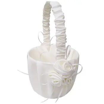 

Flower Girl Basket for Wedding Collection Traditional White