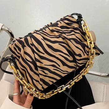 

Zebra Pattern Small Shoulder Bags for Women 2020 Casual Handbags and Purses Leopard Women's Branded Trend Lux Chain Hand Bag