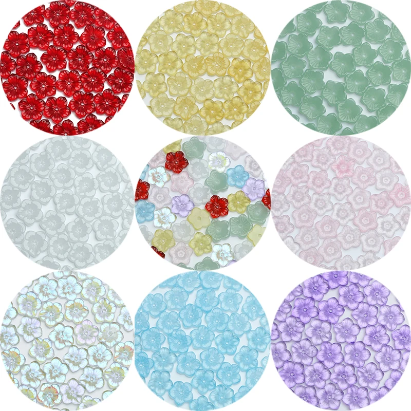 

20/40pcs Small Flower Beads Multi Gradient Color Glass Beads For Jewelry Making Handmade DIY Accessories Bracelet