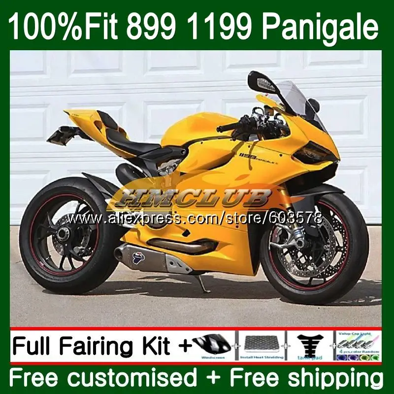 Инъекции для поездок на мотоцикле DUCATI 1199 Panigale 2012 2013 51CL. 87 899 1199R 899R 899S 1199S 12, 13, 14, 15 лет, Обтекатели Глянец желтый