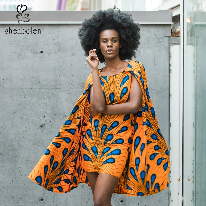 Shenbolen африканские платья для женщин накидка платье модное платье африканская женская одежда принт африканская традиционная одежда