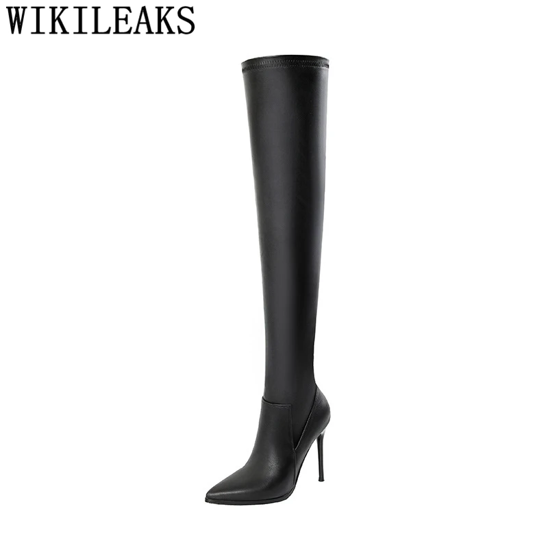 High Heel Boots Leather Boots Women Over The Knee Boots Winter Shoes