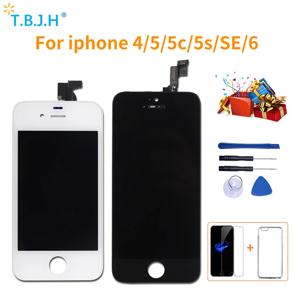 Продвижение ЖК-дисплей для iPhone 5 5c 5S SE Замена сенсорного экрана 4 6 + закаленное