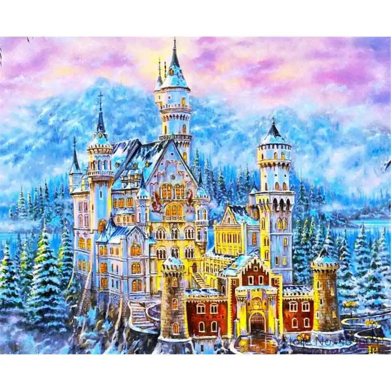 

Painting By Numbers Frameworks Coloring By Numbers Home Decor Pictures Landscape Castle Decorations RSB8127