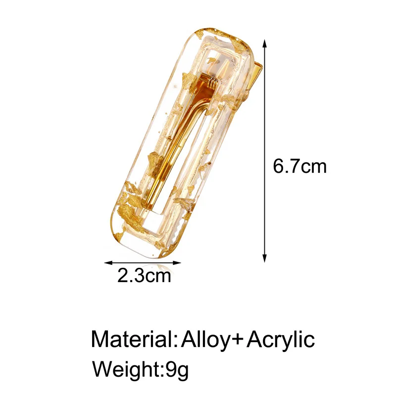 Корейская мода блестящая Смола заколки для волос из ацетата женские аксессуары для волос заколки для девочек Золотая фольга заколки для волос сладкий Повседневный заколка
