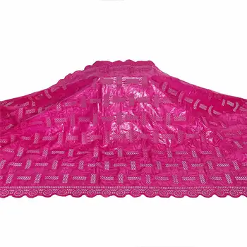 

African bazin riche fabric with brode Latest fashion embroidery bazin lace fabric with net lace 5yards ! WX72651