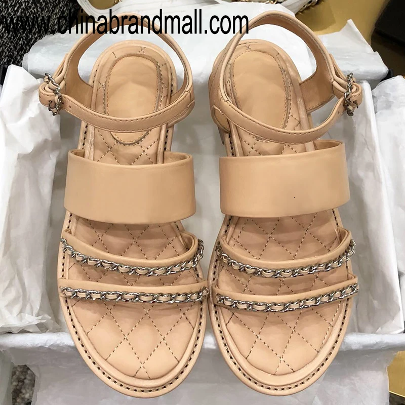 

Style For Women Shoes Fashion Flats Casual Sandals 2019 Summer Beach Sandals Chain Sandals