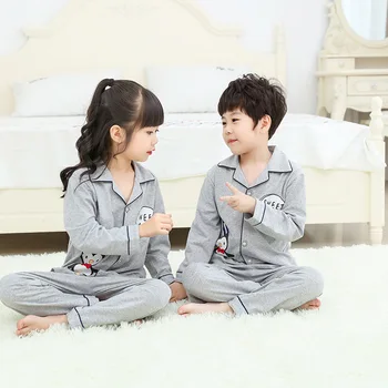 

Pajamas Children Autumn New Style Korean-style Japanese-style BOY'S Girls Cute Sweet Pure Cotton Long Sleeve CHILDREN'S Home Wea