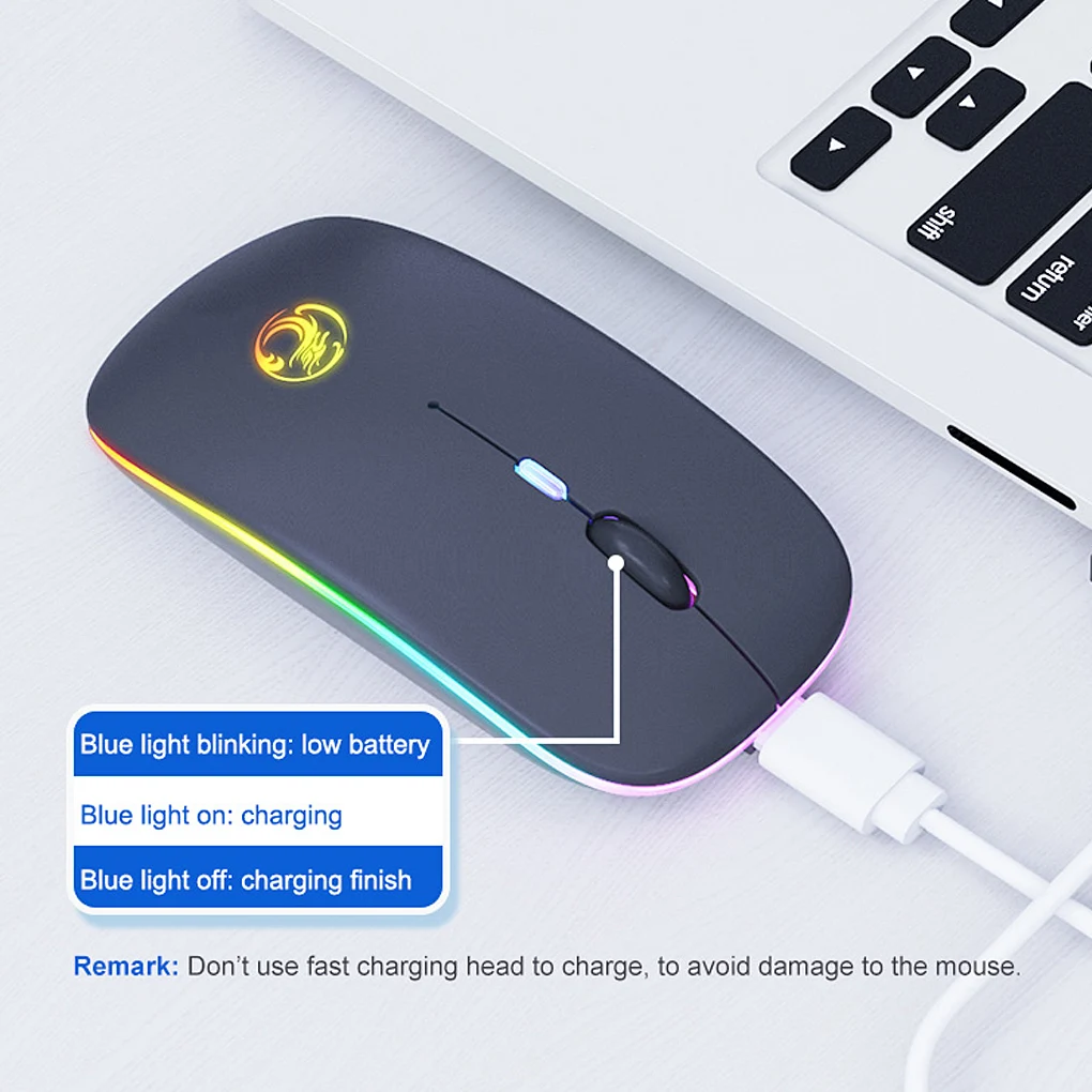Rechargeable Wireless Mouse Computer Ergonomic Usb Silent Mause With Backlight RGB Mice For Laptop PC | Компьютеры и офис