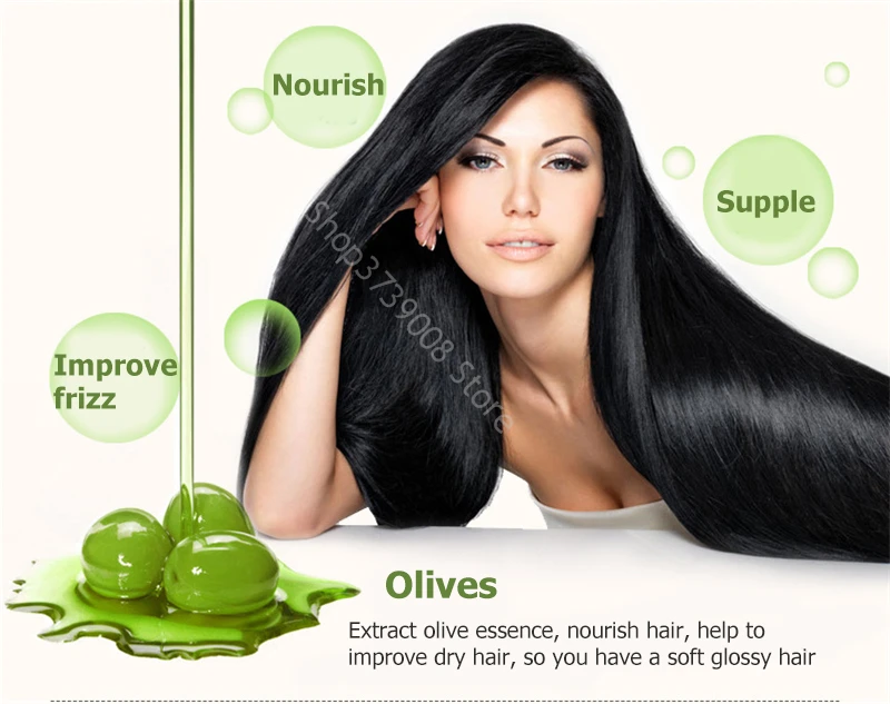 Conjunto de Cuidados com o Cabelo Máscara de Cabelo Frizz para Cabelos Lote Oliva Anti-caspa Shampoo Óleo Cachos Enhancer Reparação Danificados Secos 4 Pçs - 23 4 pçs lote conjunto de cuidados com