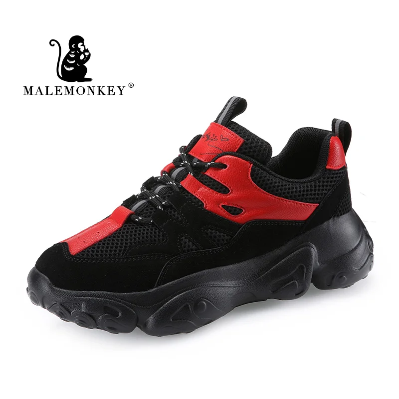 Spring And Summer New Fashion Casual Breathable Lace-up Mesh Sneakers With Wedge Round Head Popular Women Vulcanized Shoes | Обувь