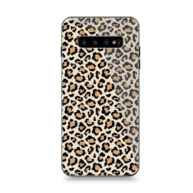 Мобильный чехол для телефона Стекло для samsung A10 A20 A30 A40 A50 A60 A70 S7 край S8 Plus Note 8 9 S10 крышка с леопардовым принтом классные