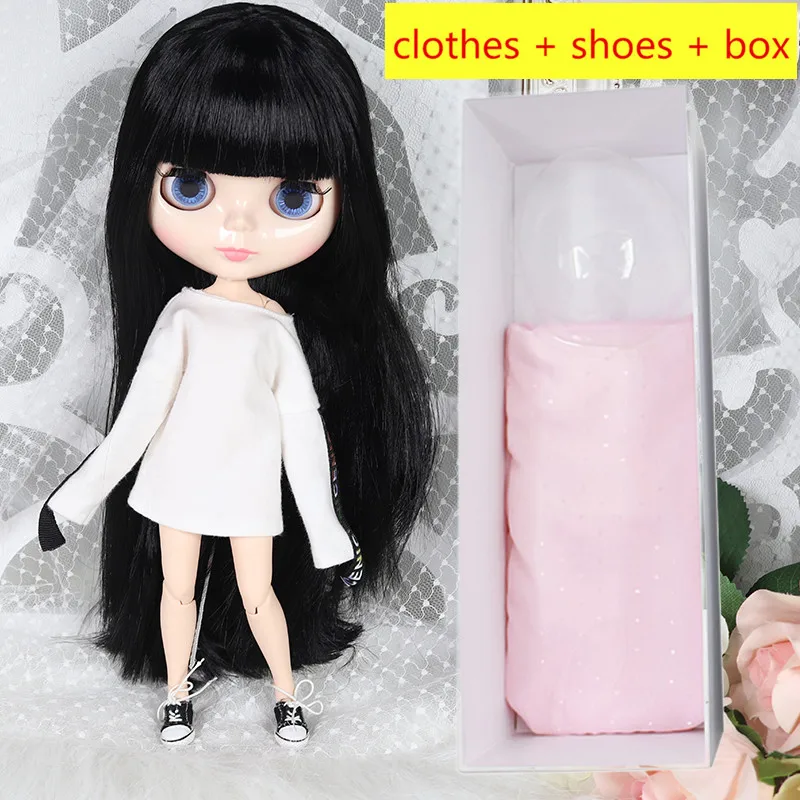 style 18 Кукла Blyth 1/6 BJD 30 см 7/19 суставов, белая кожа черные волосы, одежда+ обувь+ коробка набор, куклы игрушки для детей девочек подарочная коробка - Цвет: style 18