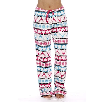 

Women Christmas Lounge Pajama Pants Soft Fleece Pants Sleep Bottoms Trousers Homewear Sleepwear