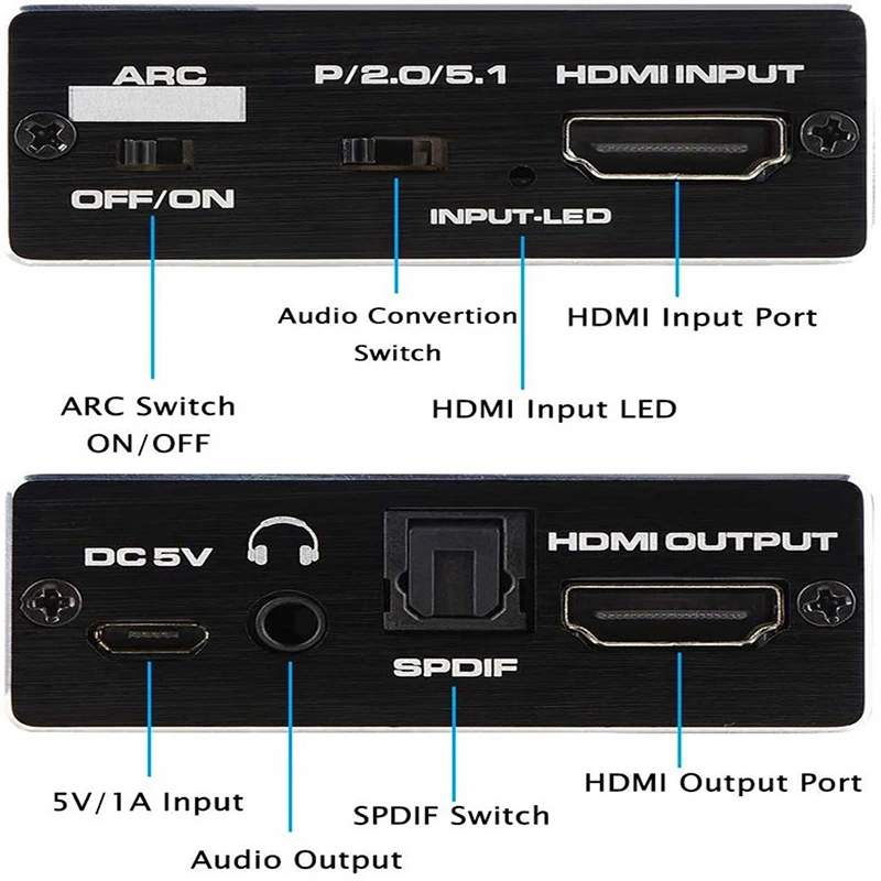 4K HDMI 2 0 аудио экстрактор 5 1 ARC сплиттер в оптический TOSLINK SPDIF|Кабели HDMI| |