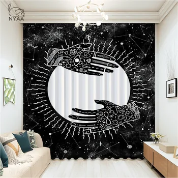 

Mandala Flower Halloween Black Skull Modern Curtains Living Room Bathroom Kitchen Curtains Household Products Micro Shading