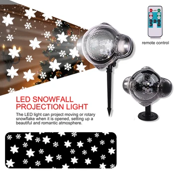 

Snowfall Projector LED Lights Indoor Outdoor Holiday Lights With Remote Control Rotatable For Halloween Xmas Wedding Home