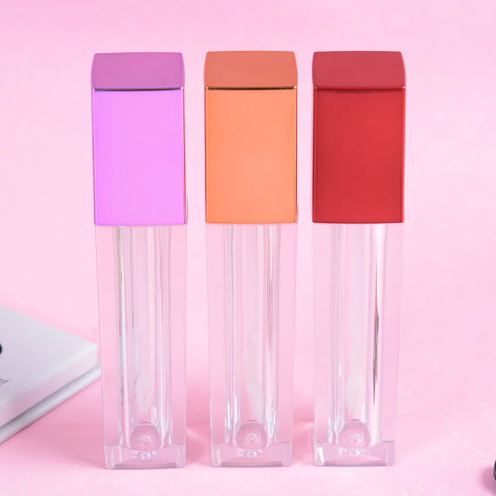 5 мл квадратный тюбик для блеска губ с палочкой-аппликатором пустые многоразовые