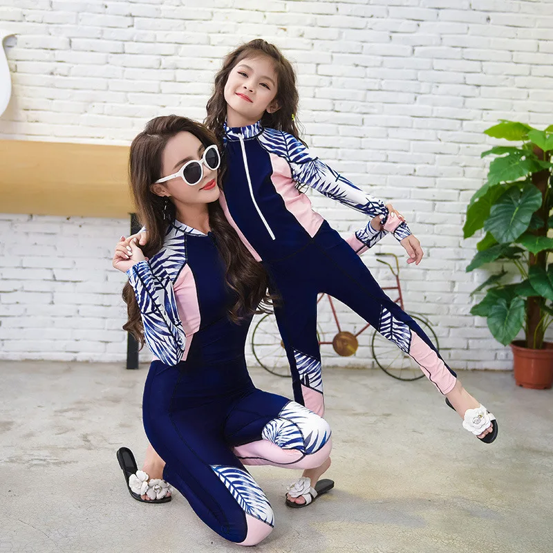 

South Korea Parent And Child One-piece Swimming Suit Wetsuit Jellyfish Clothing Surfing Long Sleeve Trousers Sun-resistant Quick
