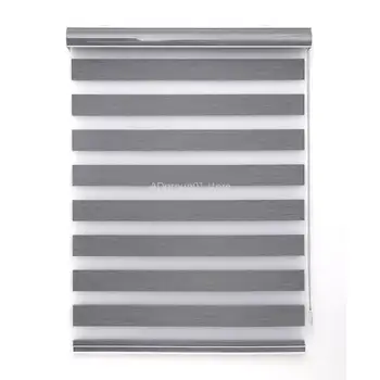 

Horizontal Winsharp Blackout Zebra Dual Roller Blinds Day and Night Double Layer Blind Window Shades for Bedroom Home Grey