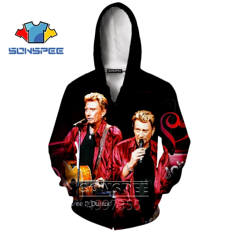 

SONSPEE 3D Print Johnny Hallyday Singer Harajuku Hoodie boys girl teens Casual Hoodies Streetwear Hooded Sweatshirts Clothes Z36