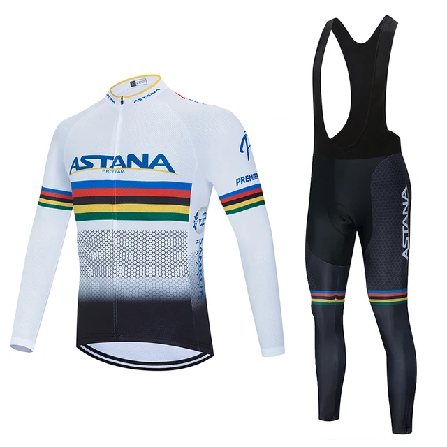 US $13.16 2020 Spring and Autumn ASTANA Team Long Sleeve Cycling Jersey Set Breathable Cycling Jersey Mountai