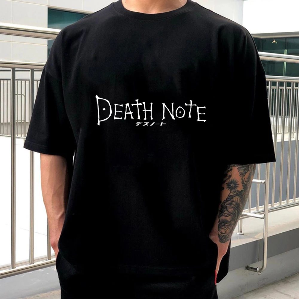 Anime Death Note t-shirt logo Short sleeve men top 