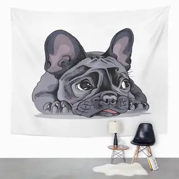 

Cool Tapestry French Bulldog Portrait Tapestry For Bedroom Room Decor Wall Hanging Art Tapestry Picnic Mat Beach Towel Bed Cover