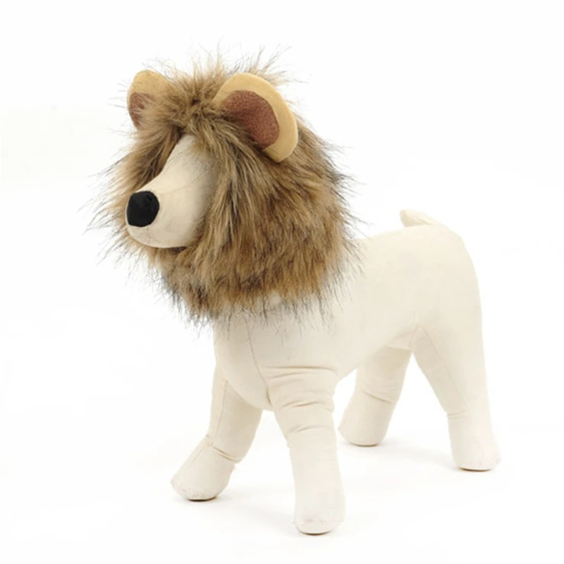 

Funny Cute Pet Lion Mane Costume Autumn Winter Wig Cap Hat for Cat Halloween Xmas Cosplay Clothes Fancy Dress with Ears S-L