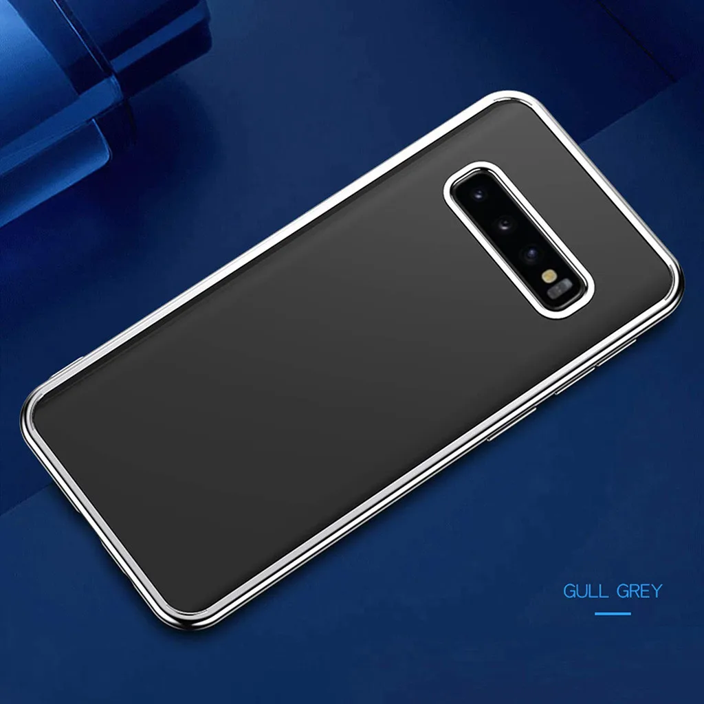 For Samsung S10 Plus Shockproof Bumper Transparent Silicone Phone case Portable Half Wrapped Phone Cases Anti-scratch Phone Case