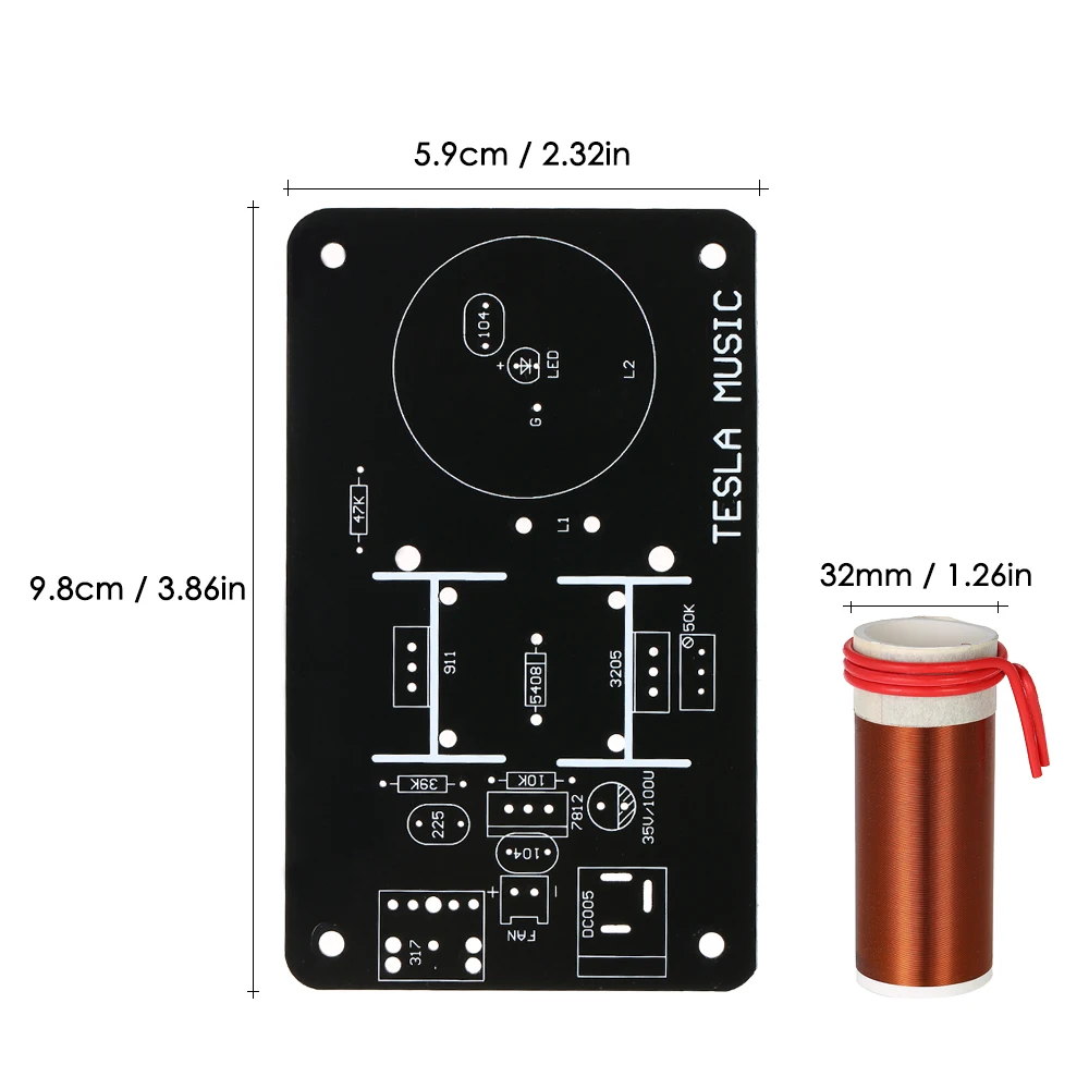 

Hot New DIY Music Tesla Coil Plasma Loudspeaker Kit Set Wireless Transmission Experiment Model Electronic Production Kit