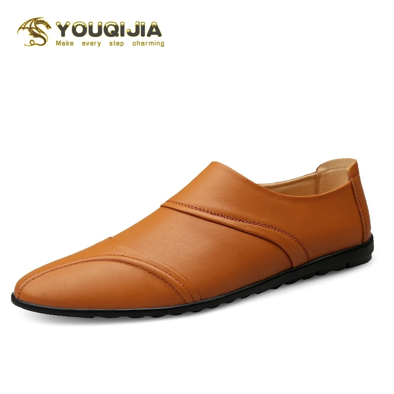 

YOUQIJIA Brand Fashion Summer Style Soft Moccasin Men Loafers High Quality Genuine Leather Driving Shoes Men Flats Gommino