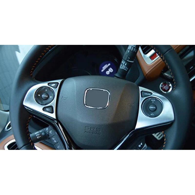 Для Honda HRV HR V VEZEL автостайлинг аксессуары ABS хромированный руль кнопка рамка