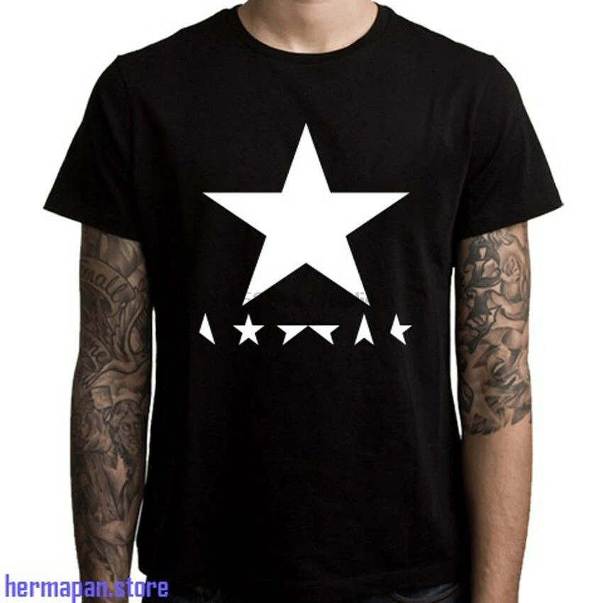 3XL David Bowie Singer Blackstar Album Logo Men/'s Black T-Shirt Size S