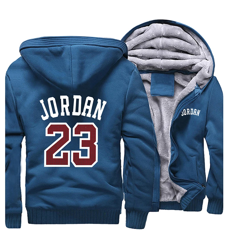 Jordan 23 толстые толстовки куртки мужские повседневные теплые флисовые толстовки мужские уличные куртки мужские куртки Harajuk мужские пальто с капюшоном хип-хоп - Цвет: lake blue 6
