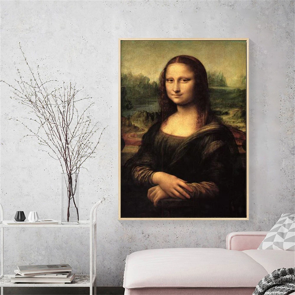 Geologie Rondlopen houd er rekening mee dat Da Vinci Beroemde Schilderijen Glimlach Van Mona Lisa Portret Canvas  Schilderij Reproducties Klassieke Art Prints Voor Kamer Cuadros Decor| Schilderij & Schoonschrift| - AliExpress