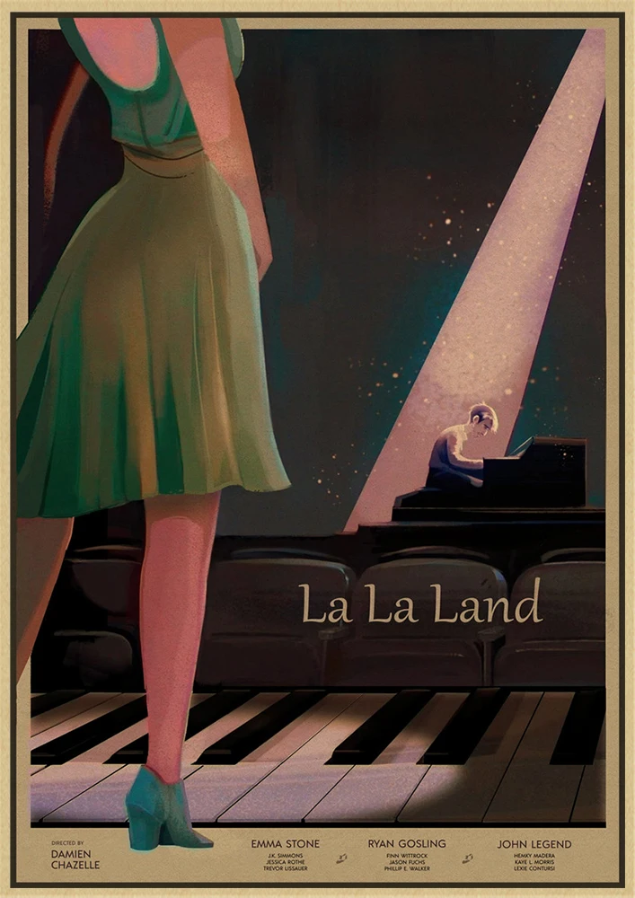 LA LA LAND movie Retro Kraft Paper Poster Retro Wall art crafts sticker Living Room Paint Bar Cafe Decorative Paintings