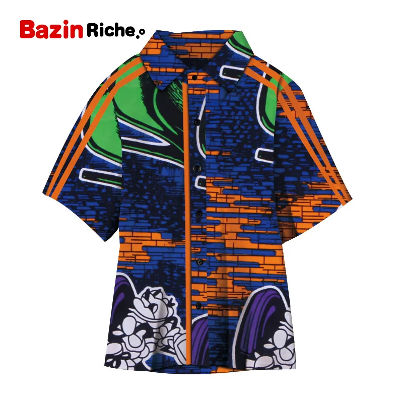 Новые рубашки для мальчиков, топы Bazin Riche, футболка Анкара с восковым принтом в африканском стиле, хлопковая рубашка для мальчиков, детская одежда в африканском стиле, WYT380