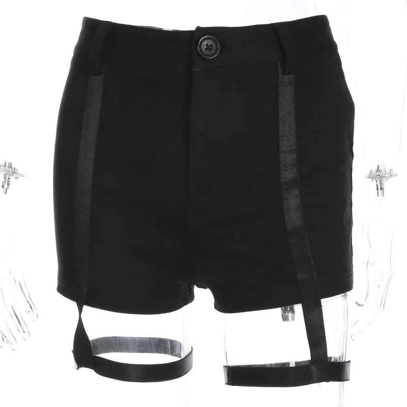 Black Elastic High Waist Slim Shorts Hotpants Sexy Street Style Ribbons Mini Shorts 2018 Summer Fashion Short Feminino