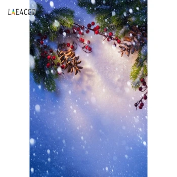 

Laeacco Winter Snow Christmas Pine Nut Snowflakes Photography Backgrounds Customized Photographic Backdrops For Photo Studio