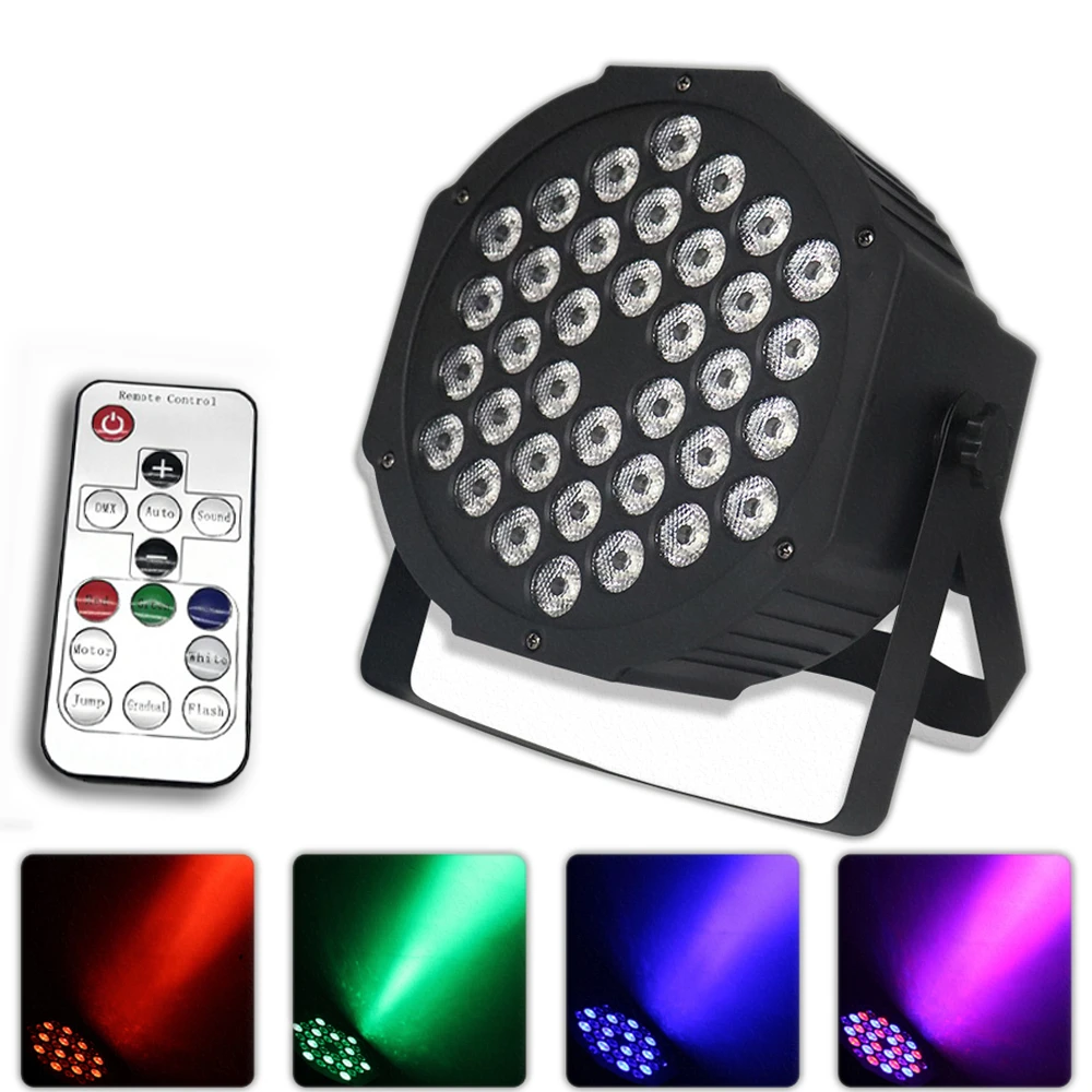 Luz Par LED RGB de 36x3W, equipo de iluminación para discoteca, 3/7  canales, DMX 512, luces LED superiores, luces estroboscópicas para DJ,  fiestas y escenarios|Equipo de DJ| - AliExpress