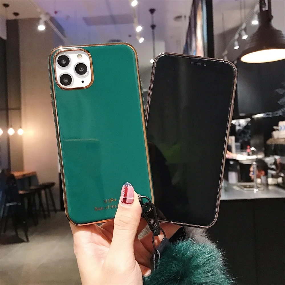 Хит, 6D чехол с покрытием для iPhone 11, 11pro Max, с плюшевым шаровым ремешком, мягкий чехол для телефона из ТПУ для iPhone 6S, 7, 8 Plus, X, XR, XS, MAX, чехол s