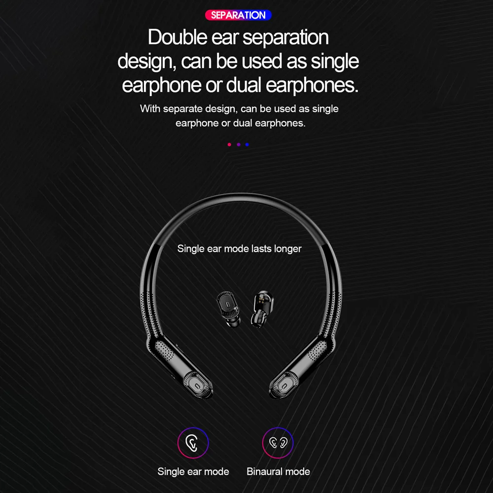 Динамик TWS Bluetooth наушники портативный шейный динамик наушники HD стерео беспроводные наушники игровая Спортивная гарнитура с микрофоном